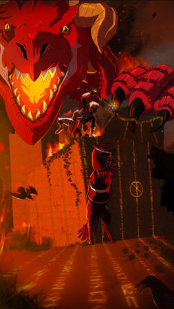Corvin and Gisselle escape the red dragon!